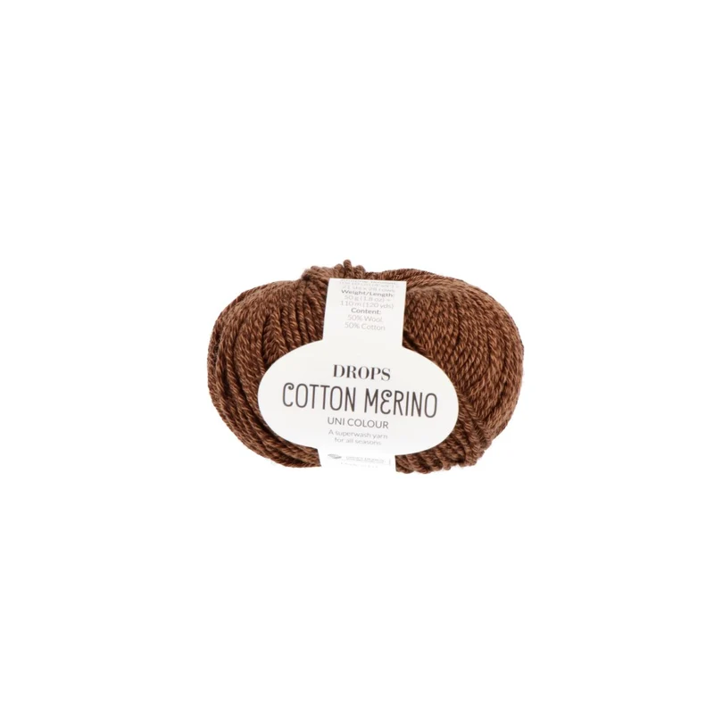 DROPS Cotton Merino Uni Colour 39 Nusskuchen