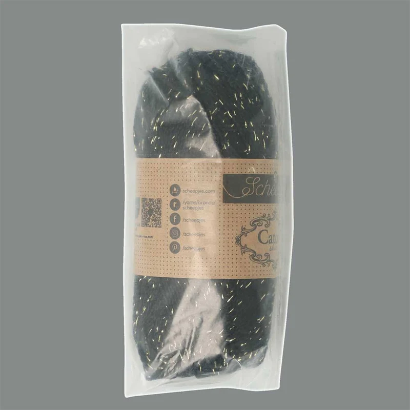 Scheepjes Catona Shine 50 g 110-G Jet Black – Gold