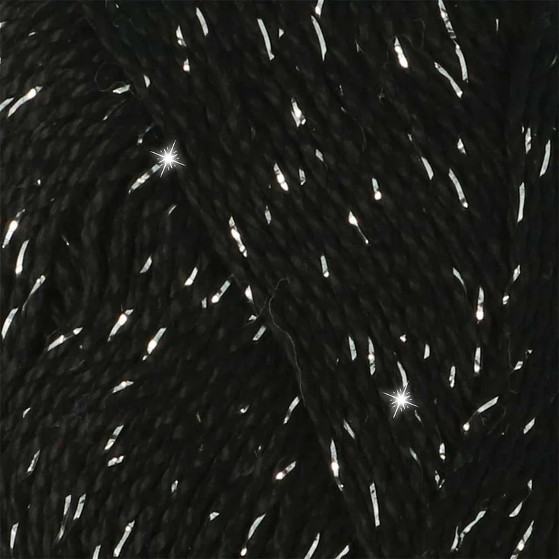 Scheepjes Catona Shine 50 g 110-S Jet Black – Silver