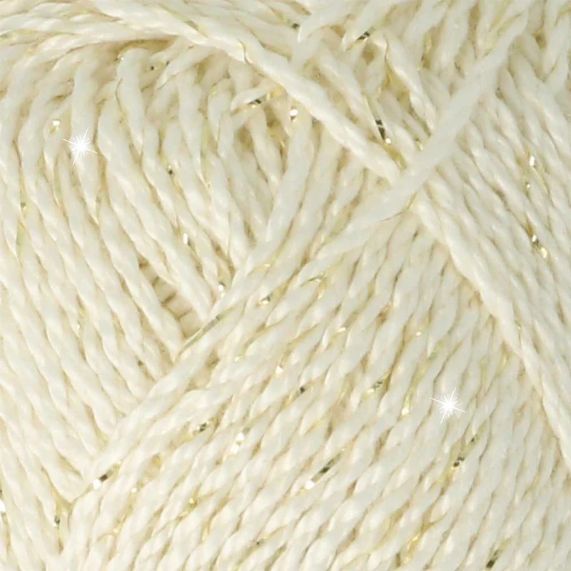 Scheepjes Catona Shine 50 g 105-G Bridal White – Gold