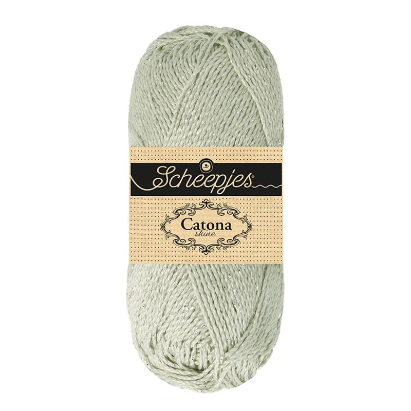 Scheepjes Catona Shine 50 g 172-S Light Silver – Silber