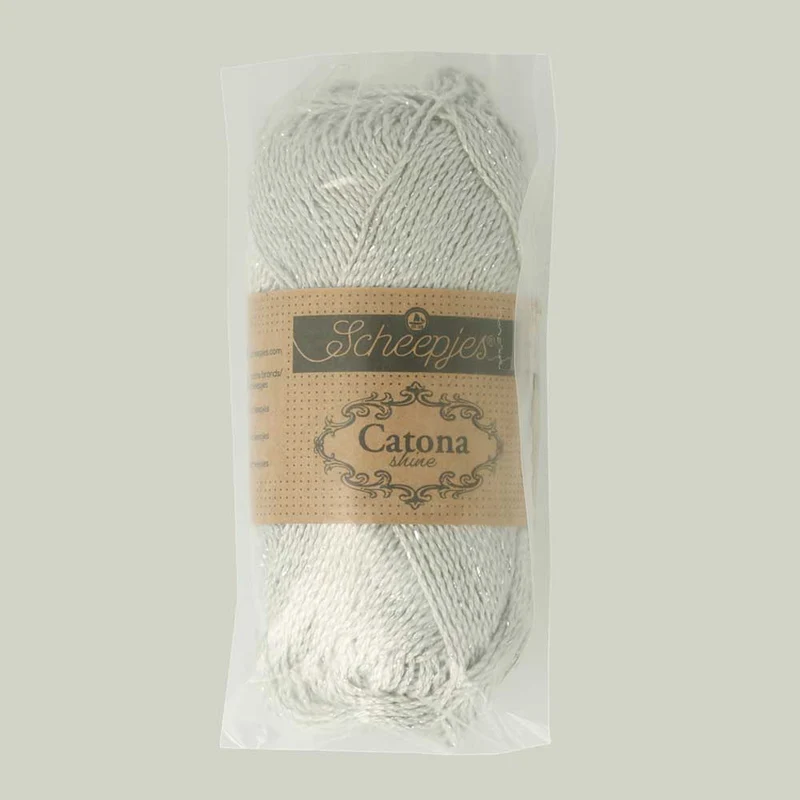 Scheepjes Catona Shine 50 g 172-S Light Silver – Silber