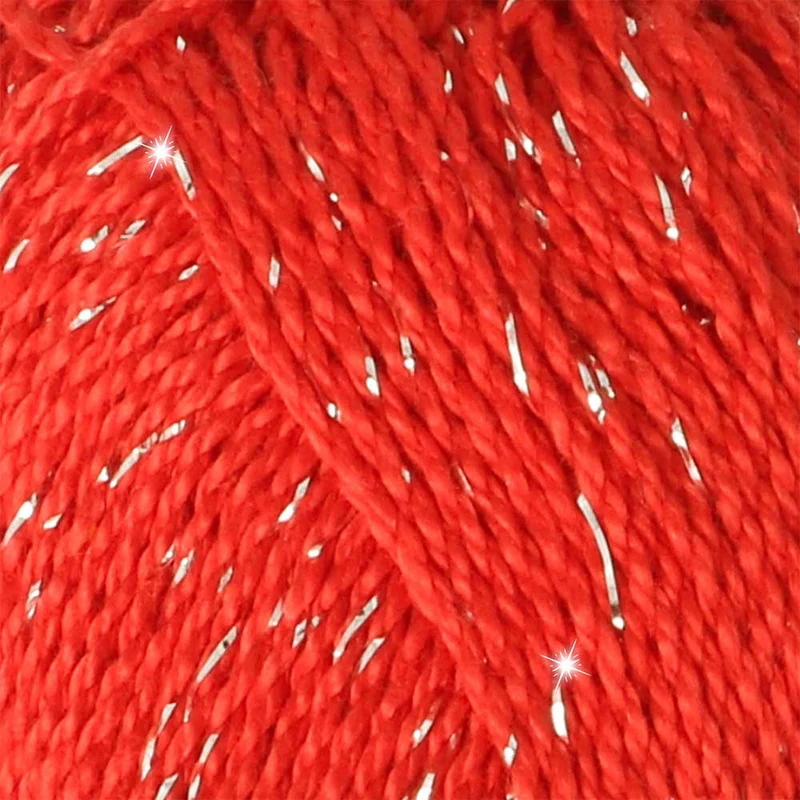 Scheepjes Catona Shine 50 g 115-S Hot Red – Silver