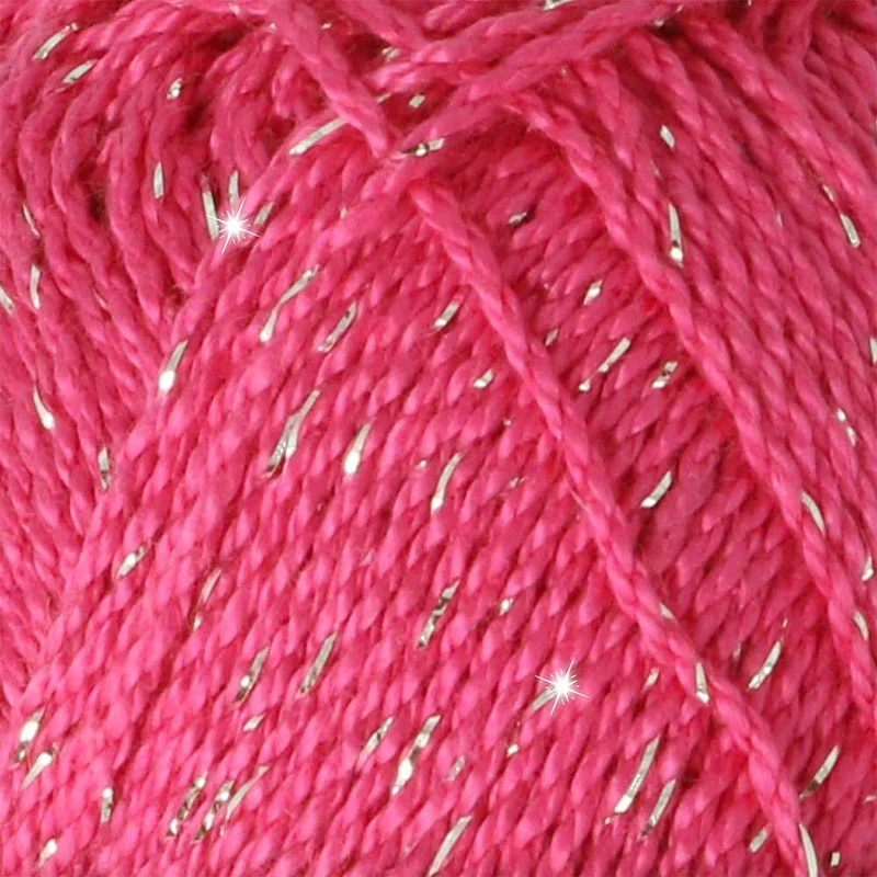 Scheepjes Catona Shine 50 g 114-S Shocking Pink – Silber