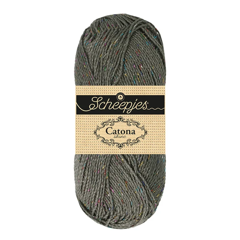 Scheepjes Catona Shine 50 g 242-R Metal Grey – Rainbow
