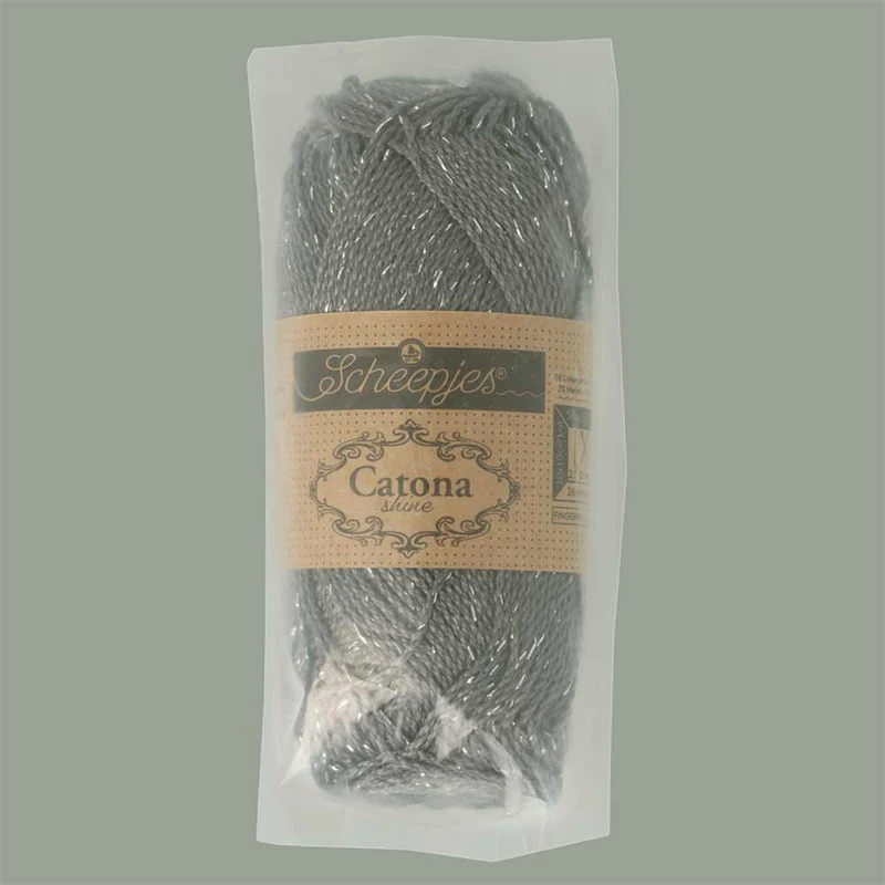 Scheepjes Catona Shine 50 g 242-S Metal Grey – Silver