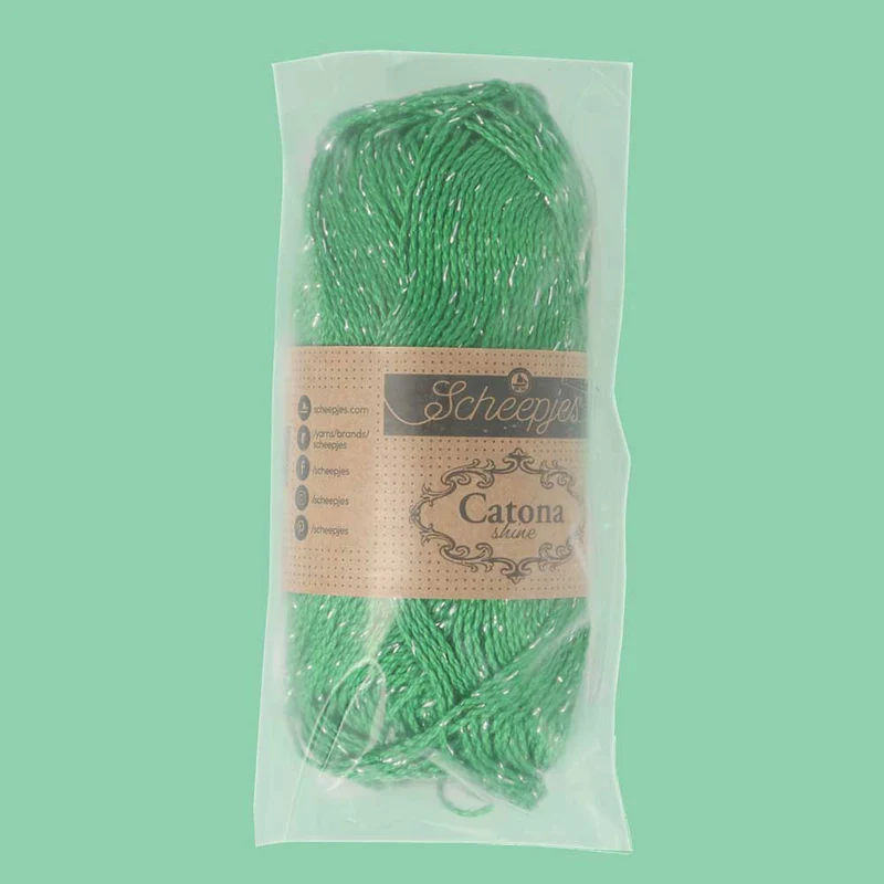 Scheepjes Catona Shine 50 g 515-S Emerald – Silver