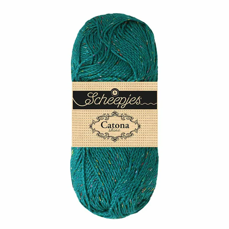 Scheepjes Catona Shine 50 g 401-R Dark Teal – Rainbow