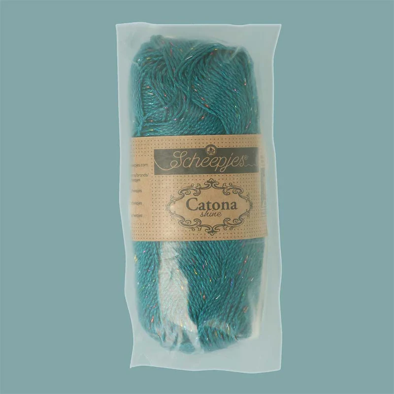 Scheepjes Catona Shine 50 g 401-R Dark Teal – Rainbow
