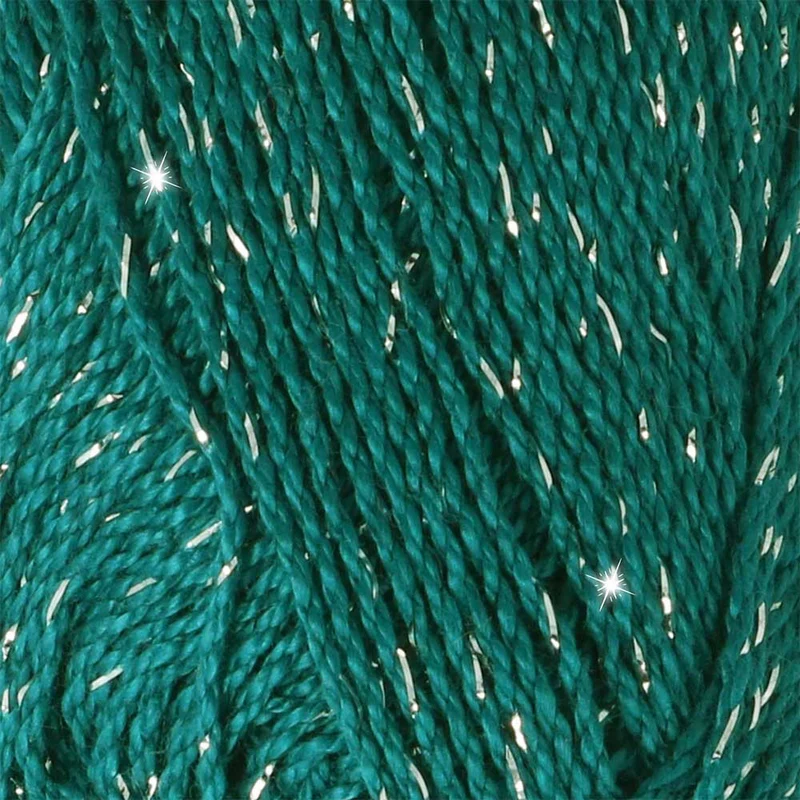 Scheepjes Catona Shine 50 g 401-S Dark Teal – Silver