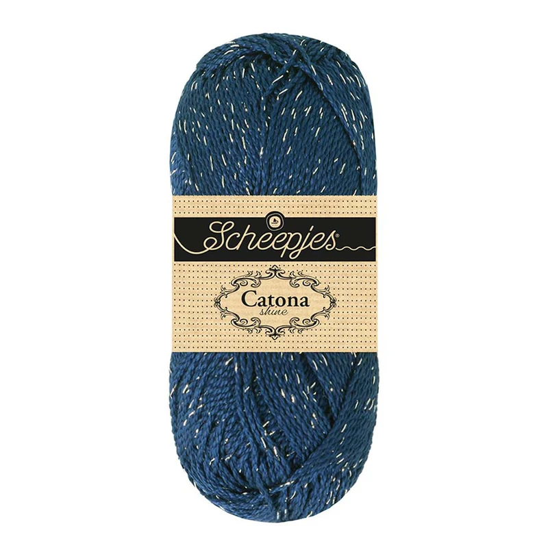 Scheepjes Catona Shine 50 g 527-S Midnight – Silber