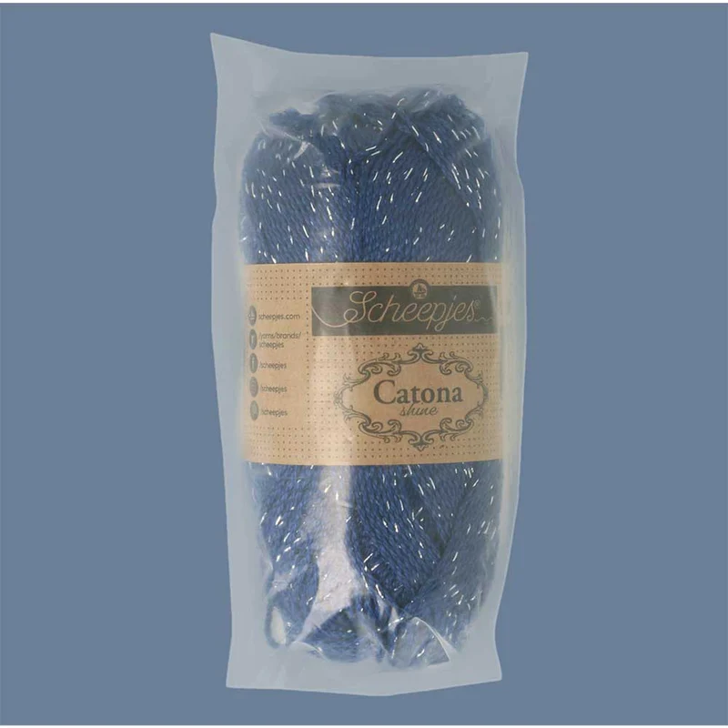 Scheepjes Catona Shine 50 g 527-S Midnight – Silber