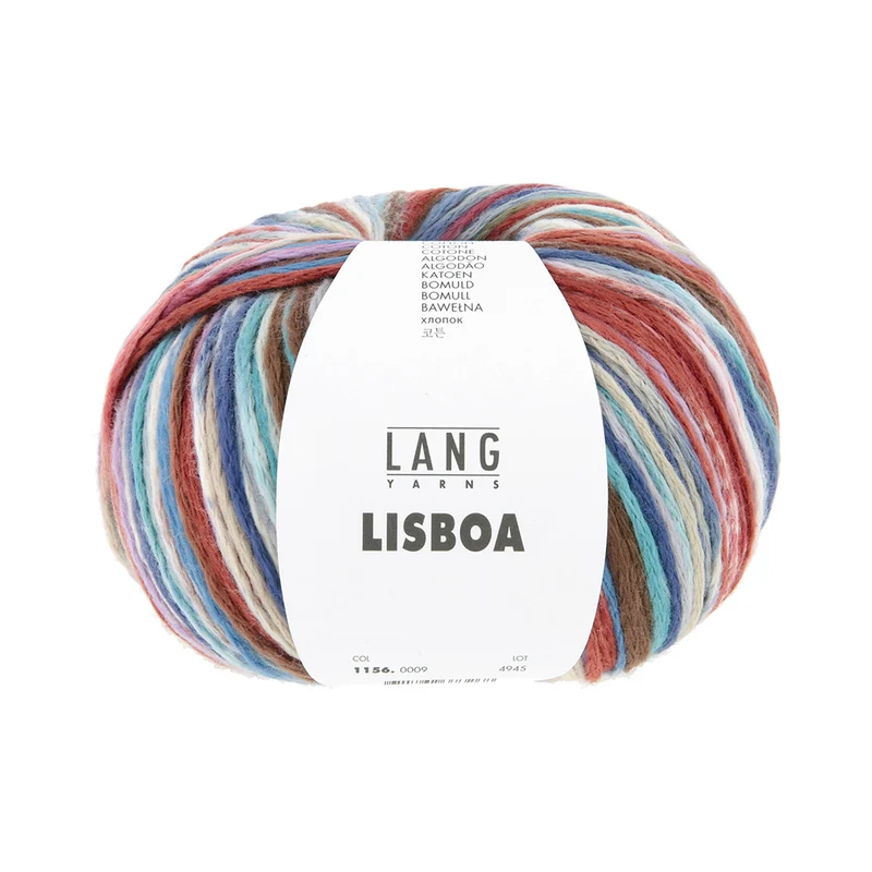 Lang Yarns Lisboa 0009 Marineblau/Rostrot/Braun/Lavendel