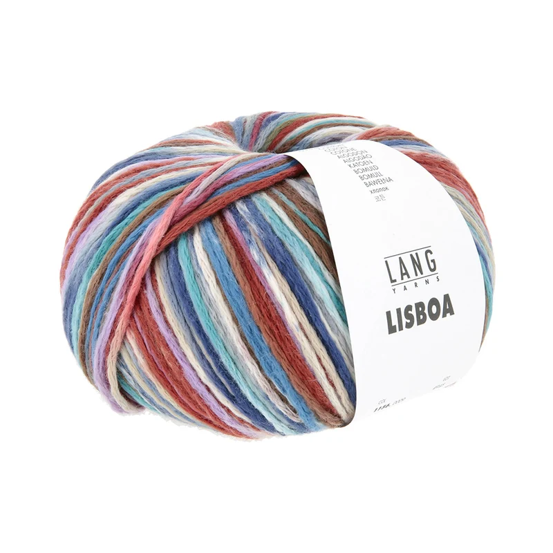 Lang Yarns Lisboa 0009 Marineblau/Rostrot/Braun/Lavendel