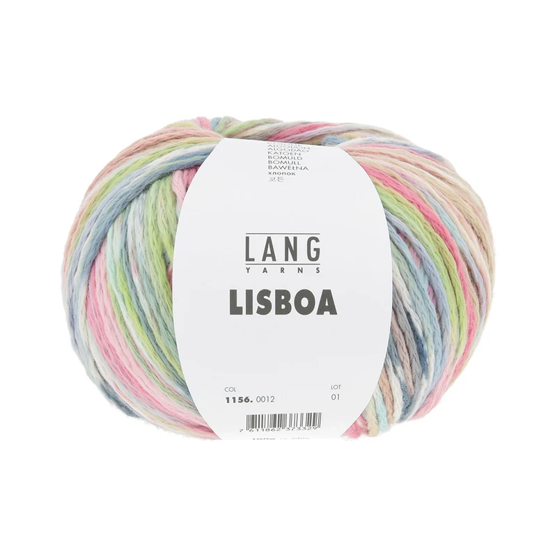 Lang Yarns Lisboa 0012 Rosa/Rosa/Marineblau/Hellgrün