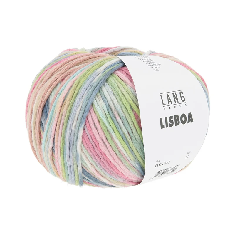 Lang Yarns Lisboa 0012 Rosa/Rosa/Marineblau/Hellgrün
