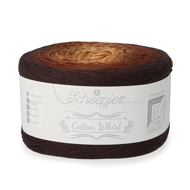 Scheepjes Cotton Whirl 740 Brown Sugar Spell