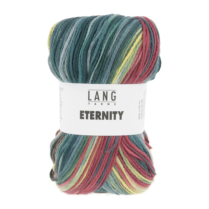 Lang Yarns Eternity 0001 Petrol/Beere/Hellblau/Hellgrün