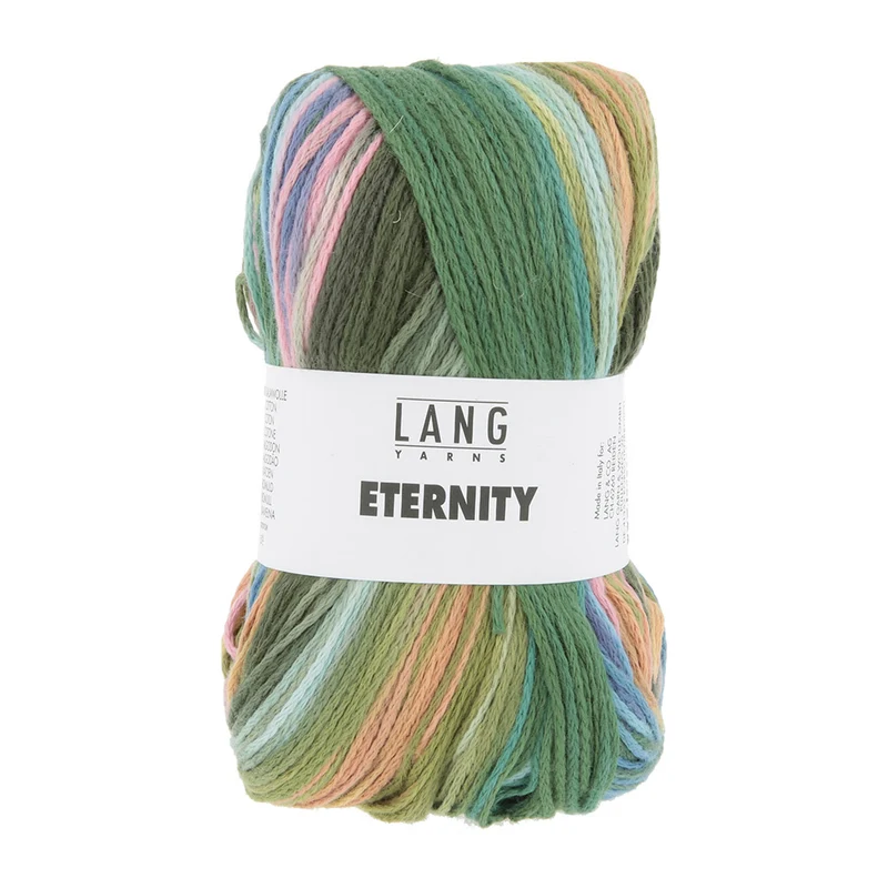 Lang Yarns Eternity 0005 Grün/Olive/Bleigrün/Lachs