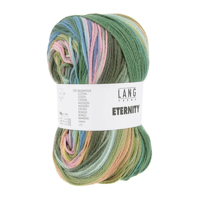 Lang Yarns Eternity 0005 Grün/Olive/Bleigrün/Lachs