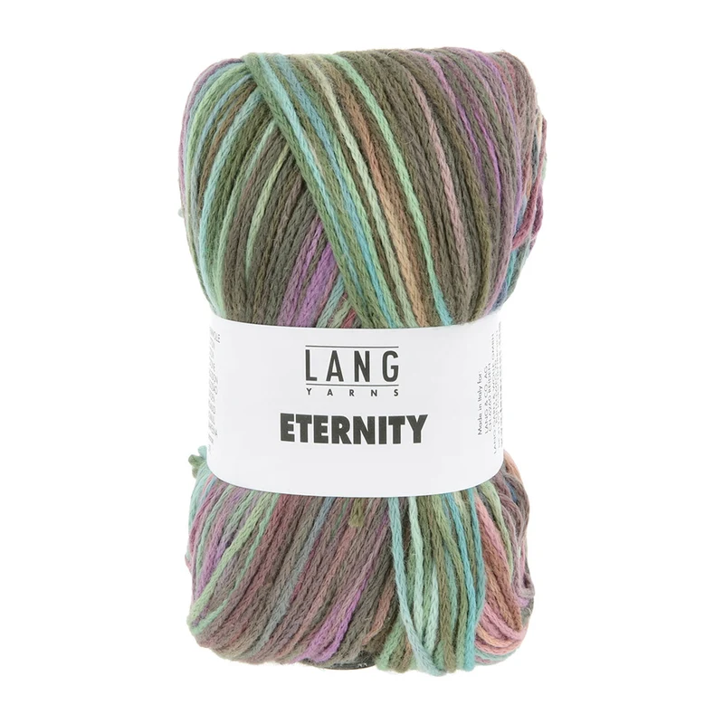 Lang Yarns Eternity 0002 Grün/Periwinkle/Rosa/Haselnussbraun