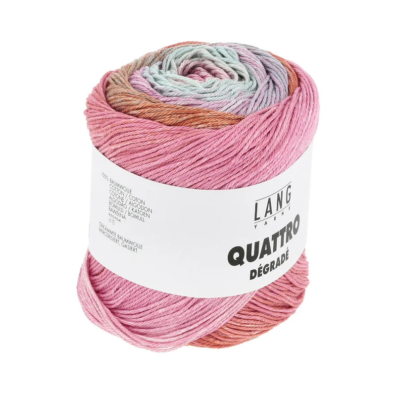 Lang Yarns Quattro Dégradé 0015 Rosa/Mint/Orange