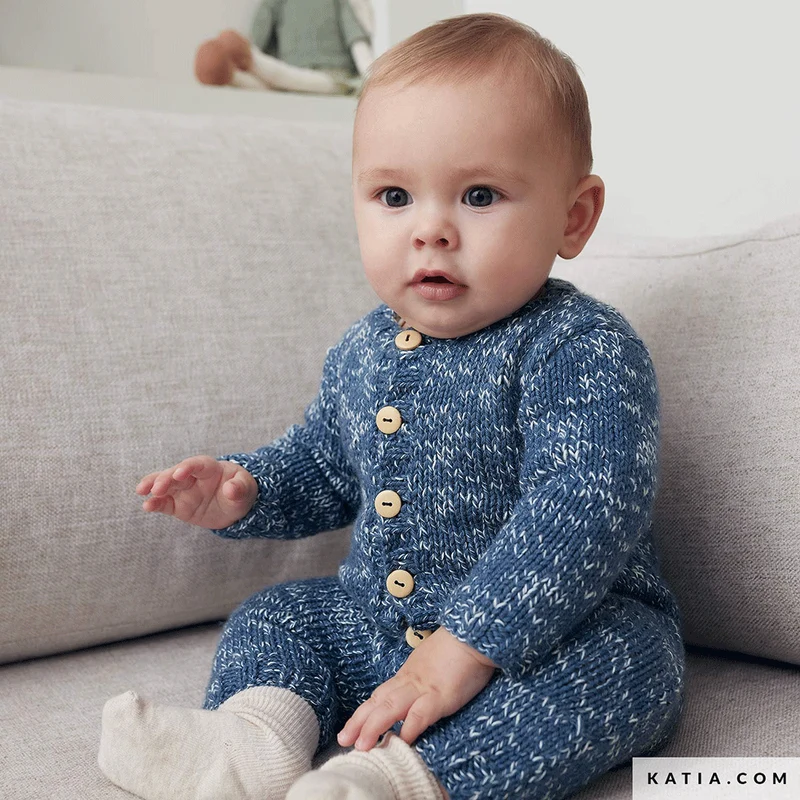 Katia Basic Merino Popcorn 106 Kupfer-Weiß