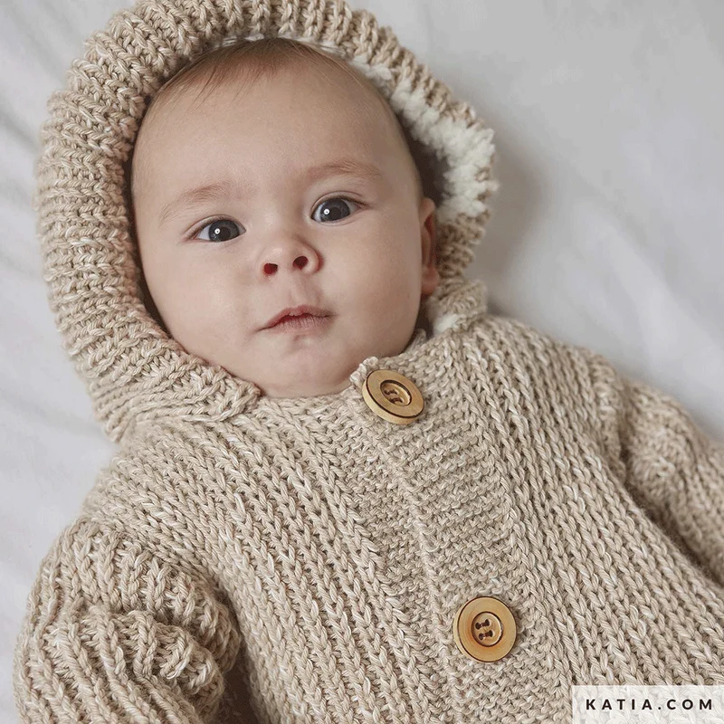 Katia Basic Merino Popcorn 106 Kupfer-Weiß