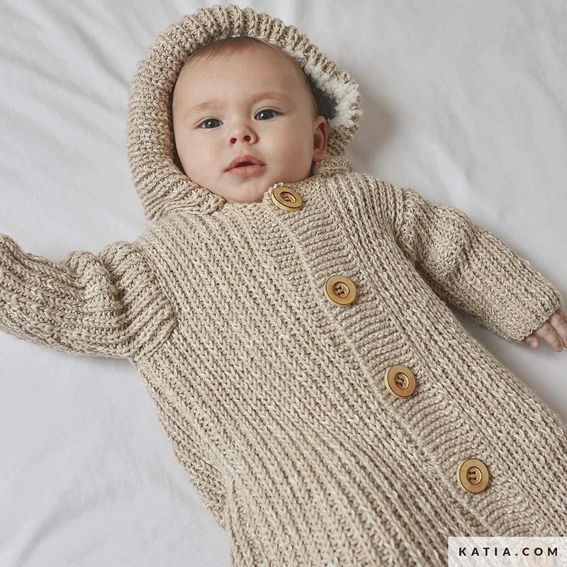 Katia Basic Merino Popcorn 106 Kupfer-Weiß
