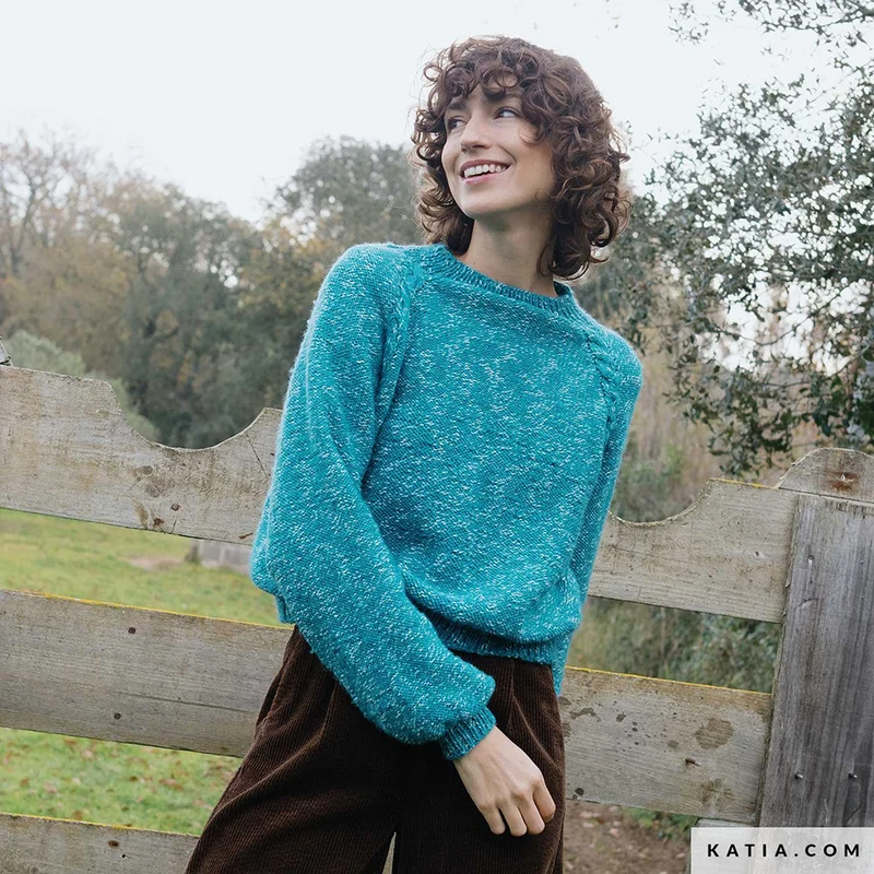 Katia Basic Merino Popcorn 106 Kupfer-Weiß