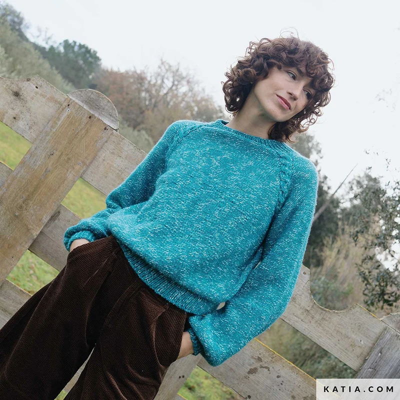 Katia Basic Merino Popcorn 106 Kupfer-Weiß