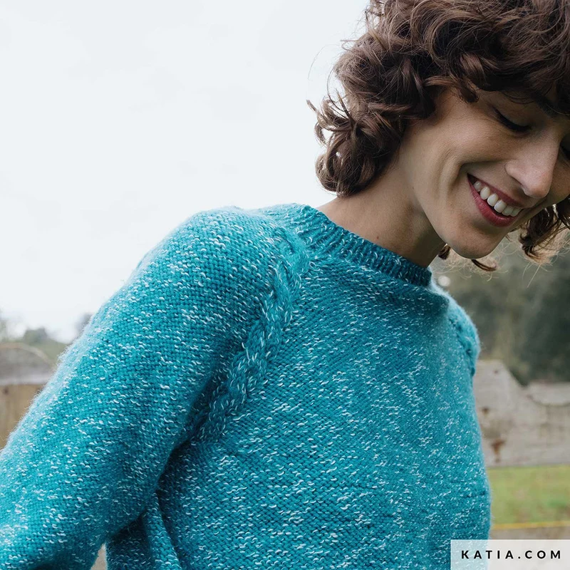 Katia Basic Merino Popcorn 106 Kupfer-Weiß