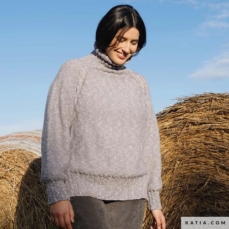 Katia Basic Merino Popcorn 106 Kupfer-Weiß