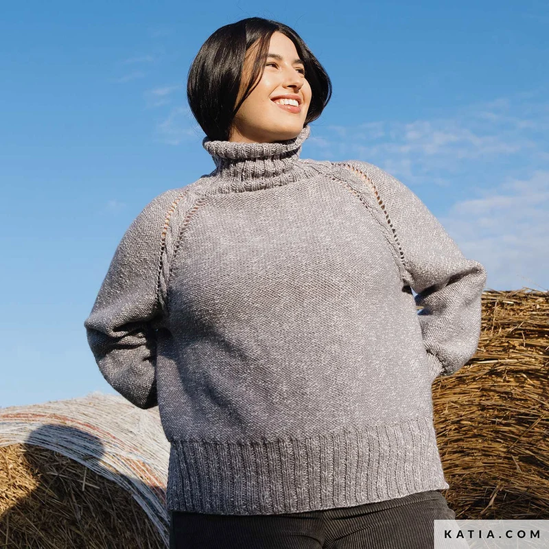 Katia Basic Merino Popcorn 106 Kupfer-Weiß