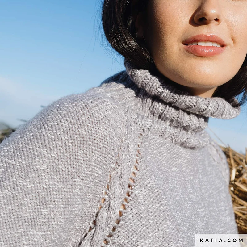 Katia Basic Merino Popcorn 106 Kupfer-Weiß