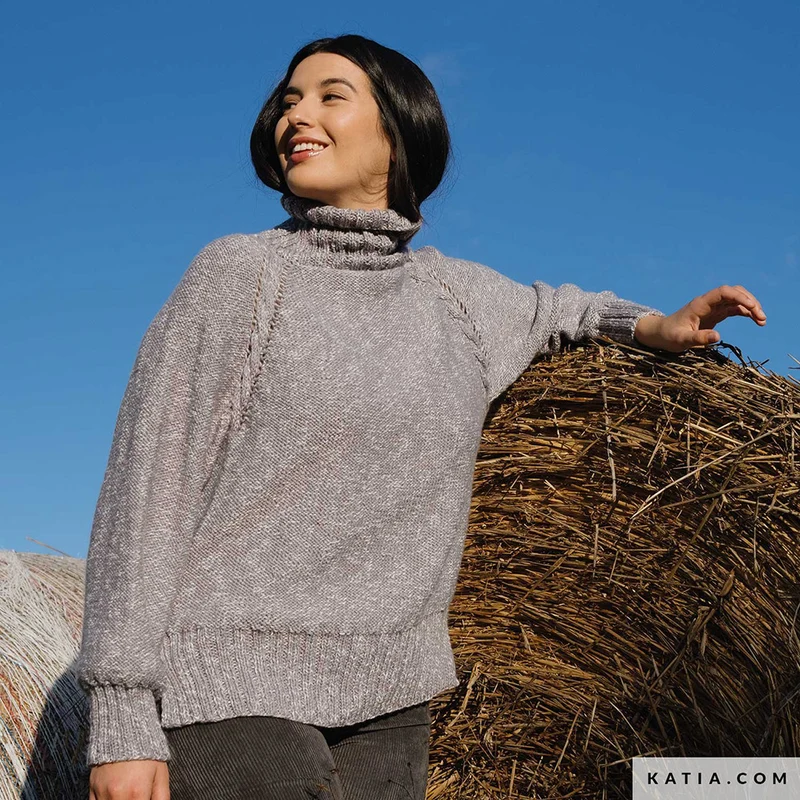 Katia Basic Merino Popcorn 106 Kupfer-Weiß