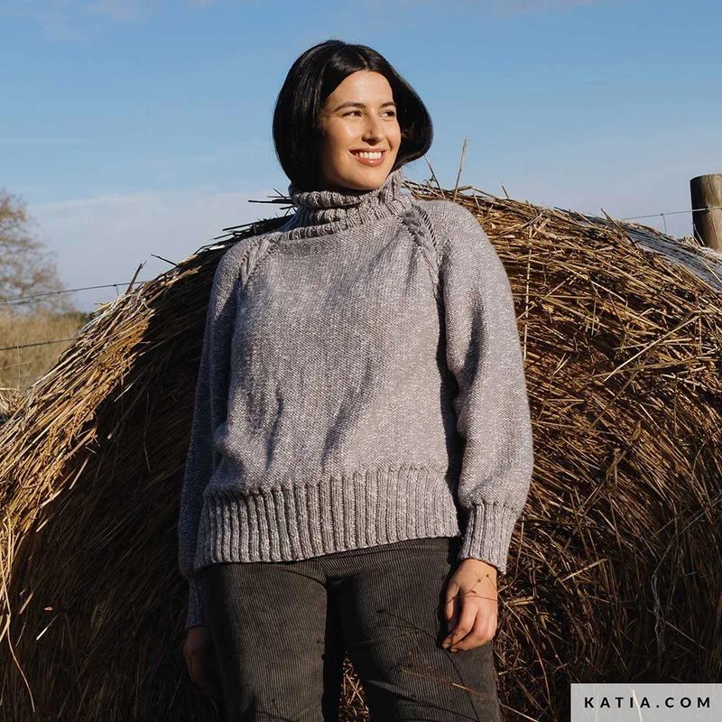 Katia Basic Merino Popcorn 106 Kupfer-Weiß