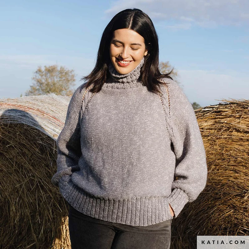 Katia Basic Merino Popcorn 106 Kupfer-Weiß