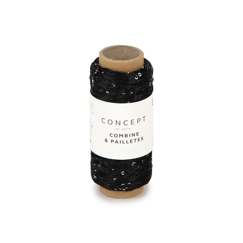 Katia Combine & Paillettes 054 Schwarz