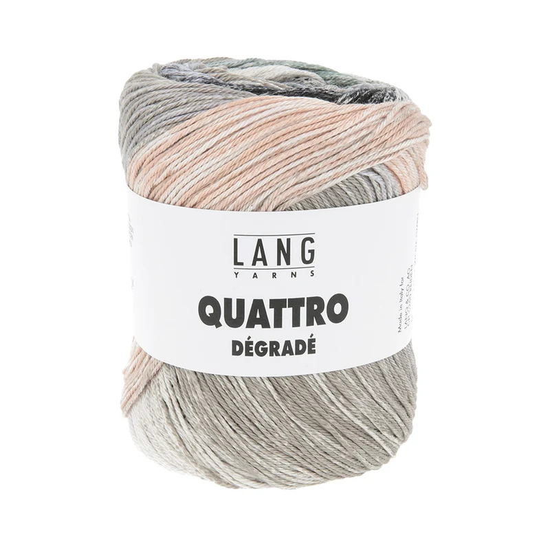 Lang Yarns Quattro Dégradé 0020 Schwarz/Graugrün/Flieder