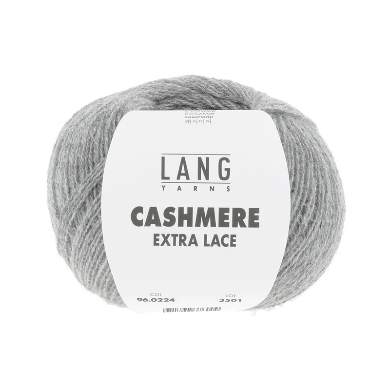 Lang Yarns Cashmere Extra Lace 0224 Grau-Mélange