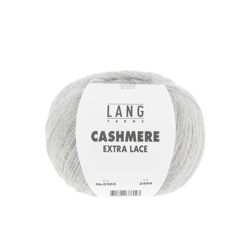 Lang Yarns Cashmere Extra Lace 0203 Hellgrau Mélange