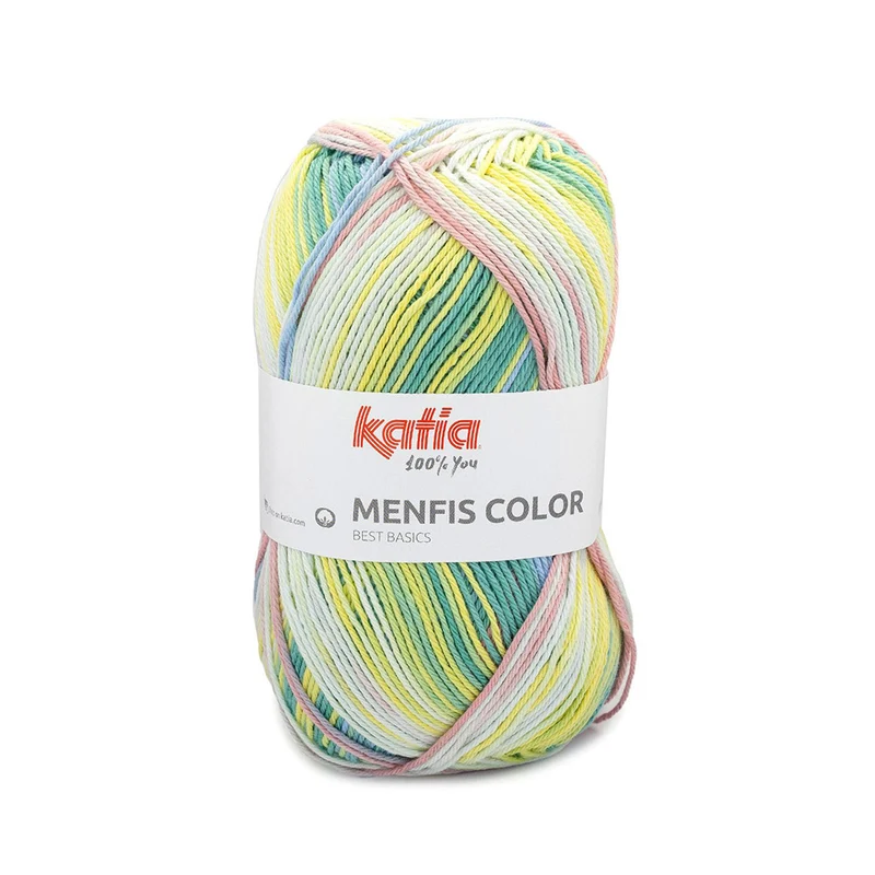 Katia Menfis Color 122 Koralle-Grün-Gelb-Blau