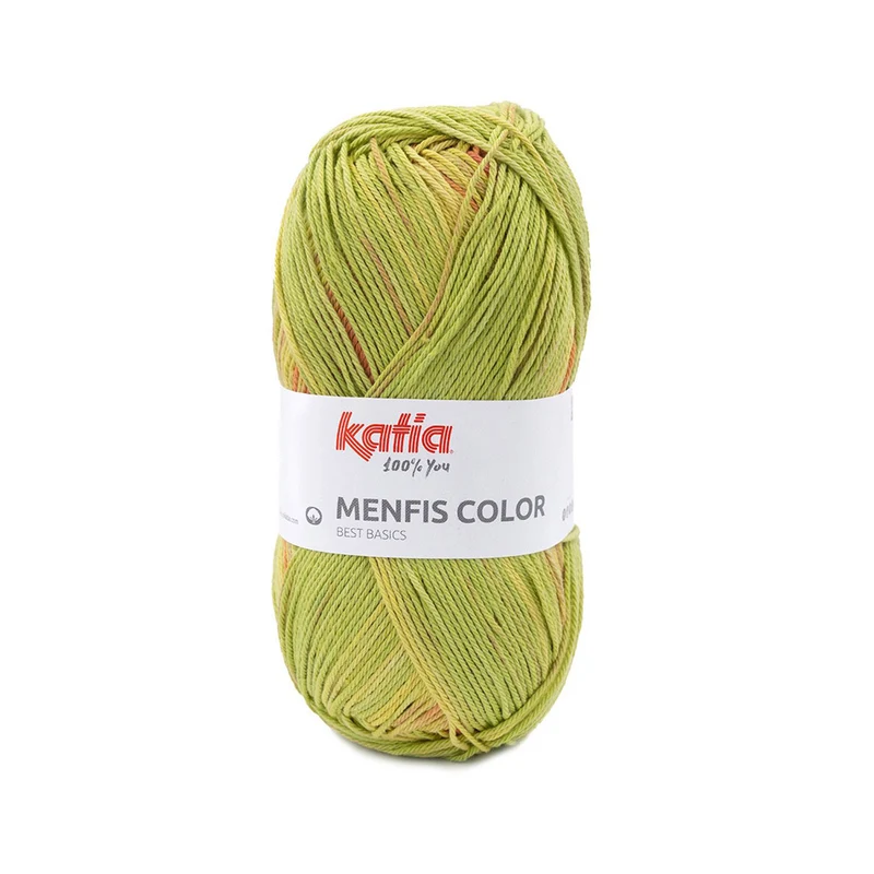 Katia Menfis Color 121 Fuchsia-Orange-Pistazie