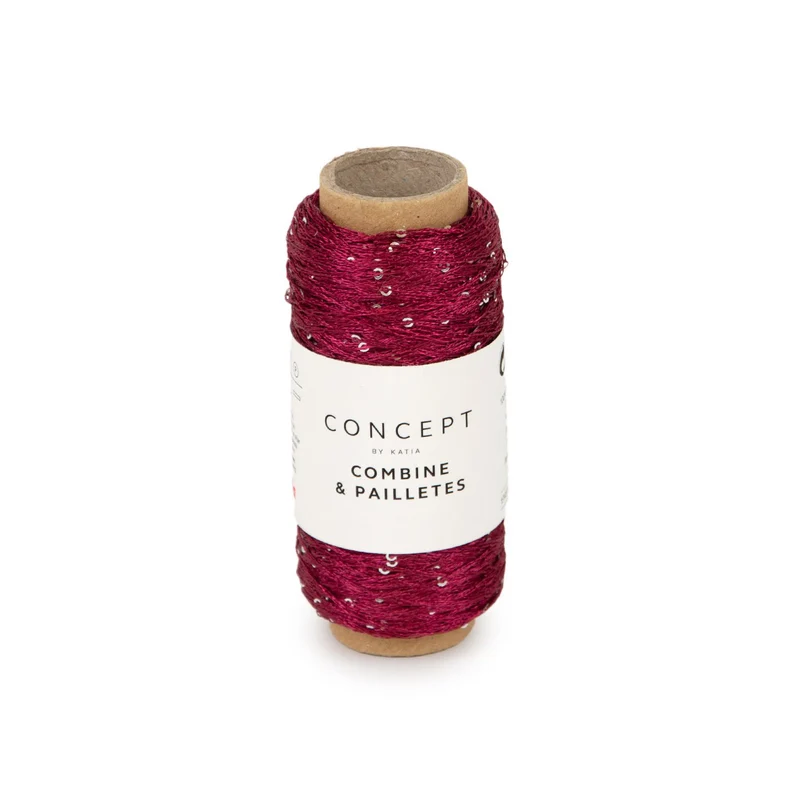 Katia Combine & Paillettes 061 Bordeauxrot