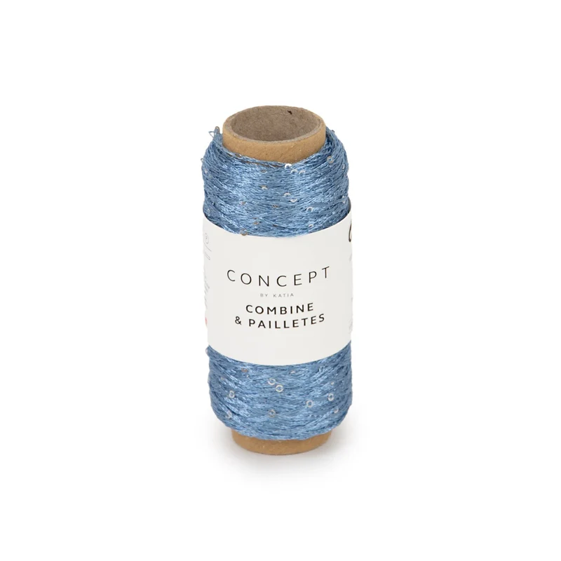 Katia Combine & Paillettes 063 Mittelblau