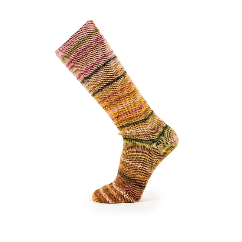 Katia Symmetric Socks & More – Paradise 040 Kaugummirosa-Camel-Grün