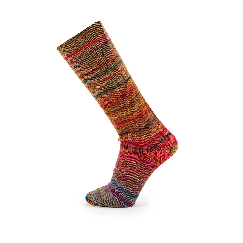 Katia Symmetric Socks & More – Paradise 041 Rot-Ocker-Ölfarbe