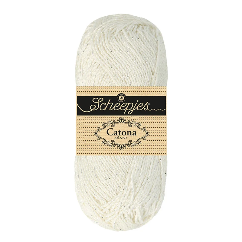 Scheepjes Catona Shine 50 g 105-S Bridal White – Silver