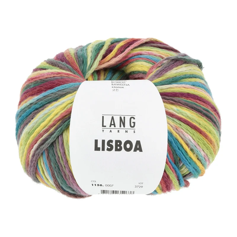 Lang Yarns Lisboa 0007 Rot/Dunkelgrün/Blau/Gelb